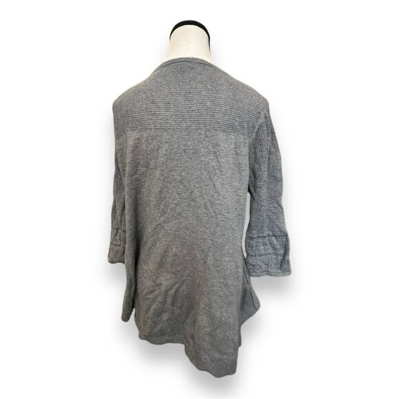 Women’s torrid 1 100% Cotton Grey 3/4 Bell Sleeve V Neck Sweater 14 16 1X 1XL - Picture 4 of 12